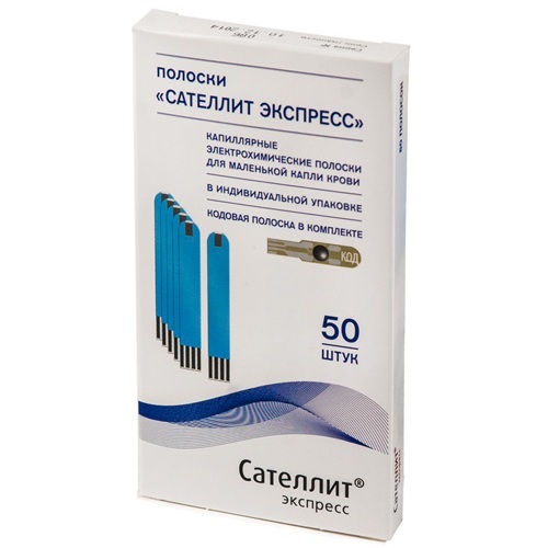 Тест-полоски к глюкометру Сателлит экспресс ПКГ-03 50 штук