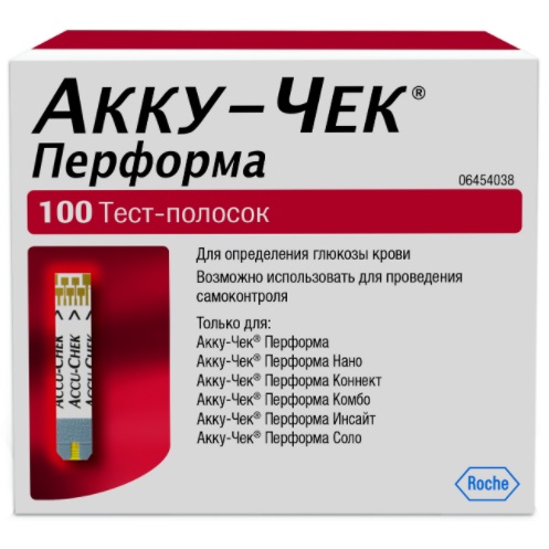 Тест-полоски Акку Чек Перформа на глюкозу 100 штук