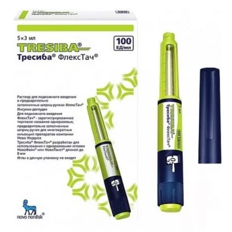 Тресиба ФлексТач шприц-ручка раствор для подкожного введения 3 мл, 5 штук №5